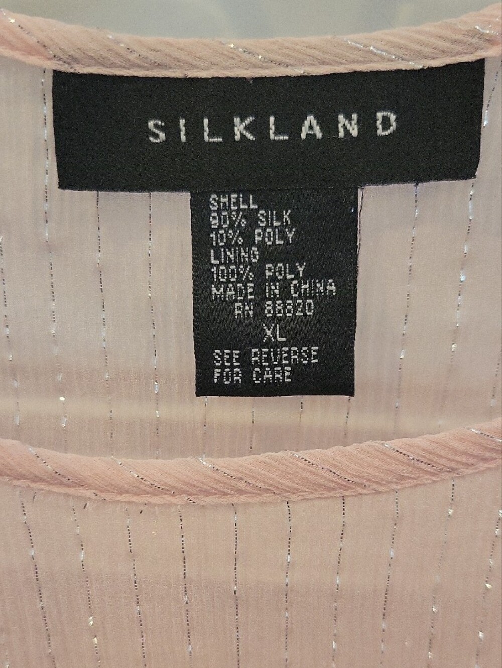 SilkLand Light Pink Sparkle Layered Tunic Top - Picture 2 of 5